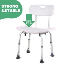 Duschhocker mit Rückenlehne Höhenverstellbar Duschstuhl Anti-Rutsch Duschsitz