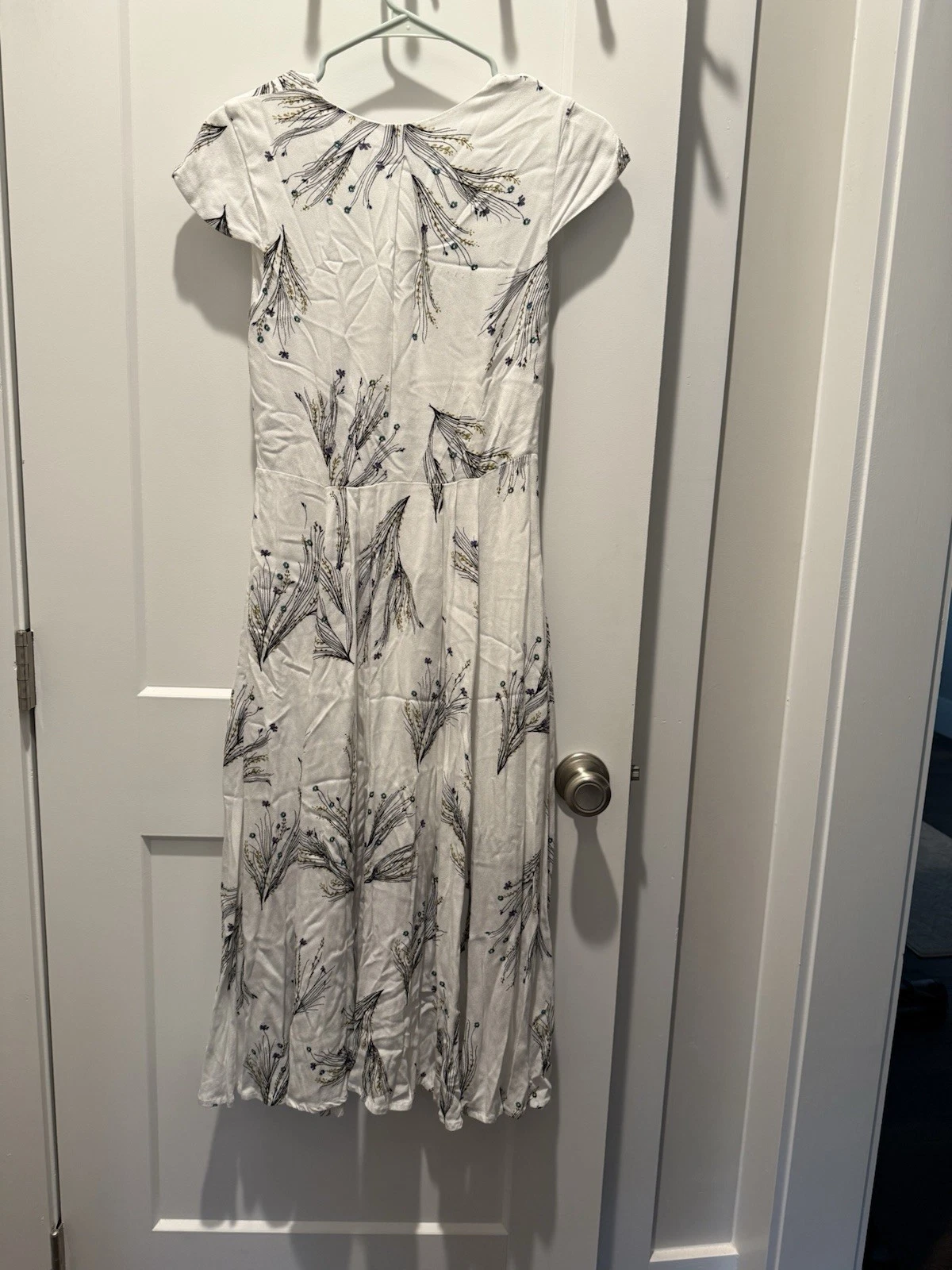 OFF WHITE Free People Abito Midi Donna Stampato Retrò Finto Avvolgente Bianco Off 4