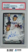 2024 Topps Finest Rookie Auto Refractor Yoshinobu Yamamoto PSA 10 #FA-YY Los