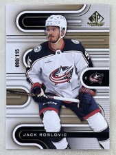 Jack Roslovic 2022-23 Upper Deck SP Game Used Gold /115 #64 NHL Blue Jackets