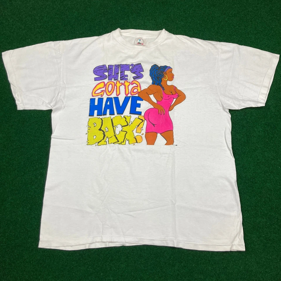 Camisa De Colección Shes Gotta Have Back Para Hombre XXL Blanca 1992 Sir Mix Un Lote Música Años 90 Foto 2 de 4