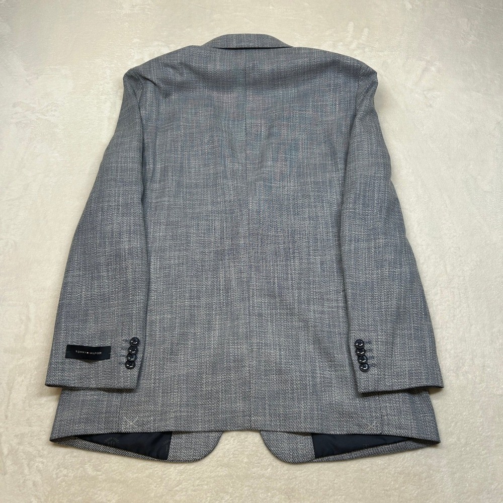 Tommy Hilfiger Sport Coat 38R 38 Denim Blue Patterned TH Flex $295 thumbnail 3