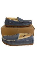 Womens LL Bean Wicked Good Slippers Size 7 Venetian Charcoal Blue Mocs NWOB