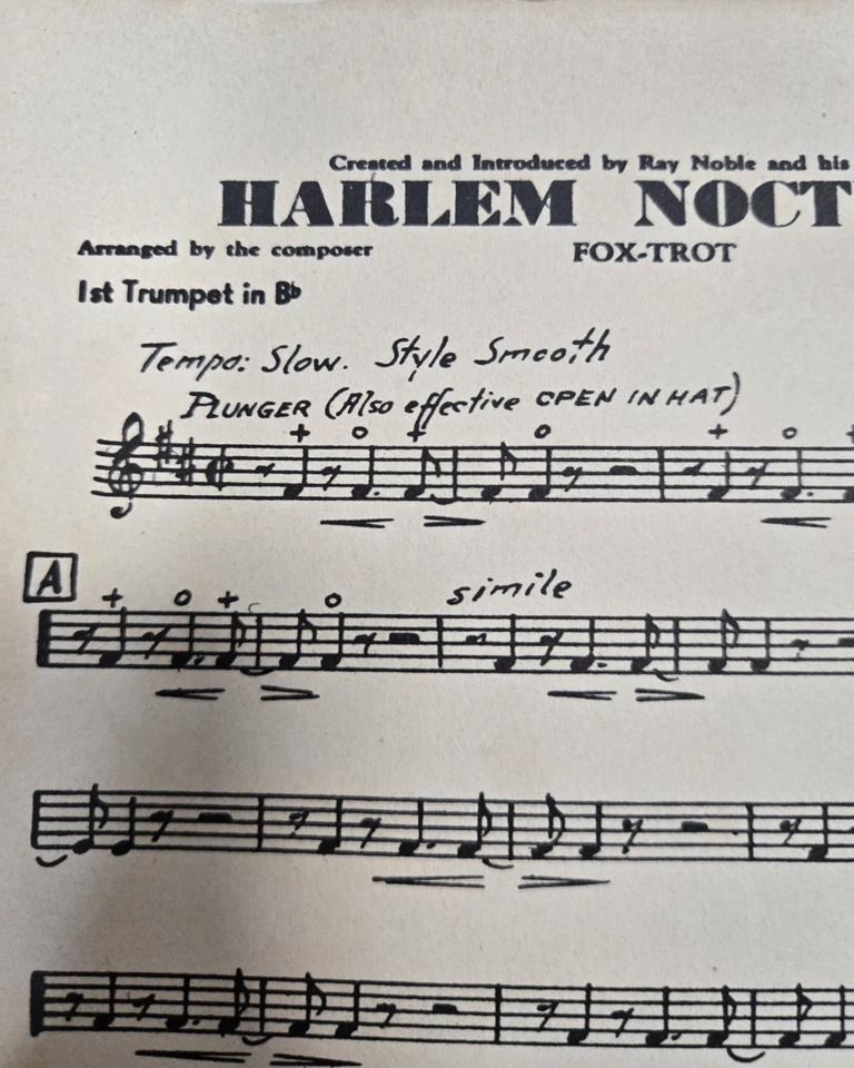 Earle Hagen Harlem Nocturne 1940 Ray Noble+Orchestra-14 instruments sheet music - Image 3 of 4
