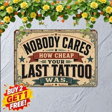 Tattoo Parlor Pain Tolerance Metal Sign Funny Studio Reception Tin Plaque