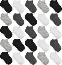 Kids Socks - 25 Pairs Toddler Ankle Socks Set, Low Cut for Boys  Girls 0-14 Ye