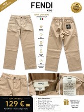 Fendi Kinder Chino-Hose aus Baumwolle Beige Gr. 10A Knopf, elast. Bund