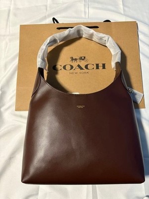 COACH CU068 Brooklyn Shoulder Bag 28 Natural Grain Leather Maple NEW