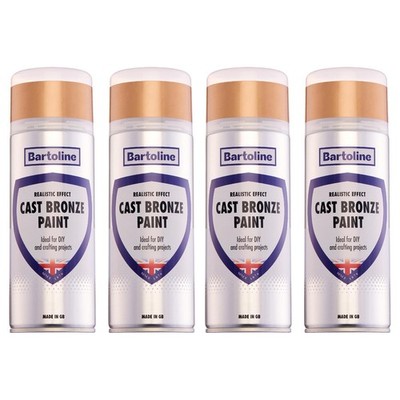 4x Bartoline Bronzeguss Farbspray realistischer Effekt DIY Bastelprojekte 400 ml