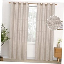 Curtains 84 Inch Length for Living Room, Beige 52"W x 84"L Pack of 2 Natural
