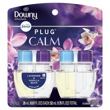 Plug In Air Freshener, Odor-Fighting Scented Oil Refill, Downy Calm, 2 Refills