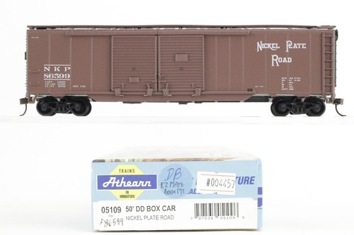 Coche de carga doble puerta Athearn Blue Box escala HO placa de níquel carretera NKP #86599 50' | Condition: Used