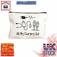 Funny Charging Cable Organiser Zip Pouch Travel Tech Storage Bag