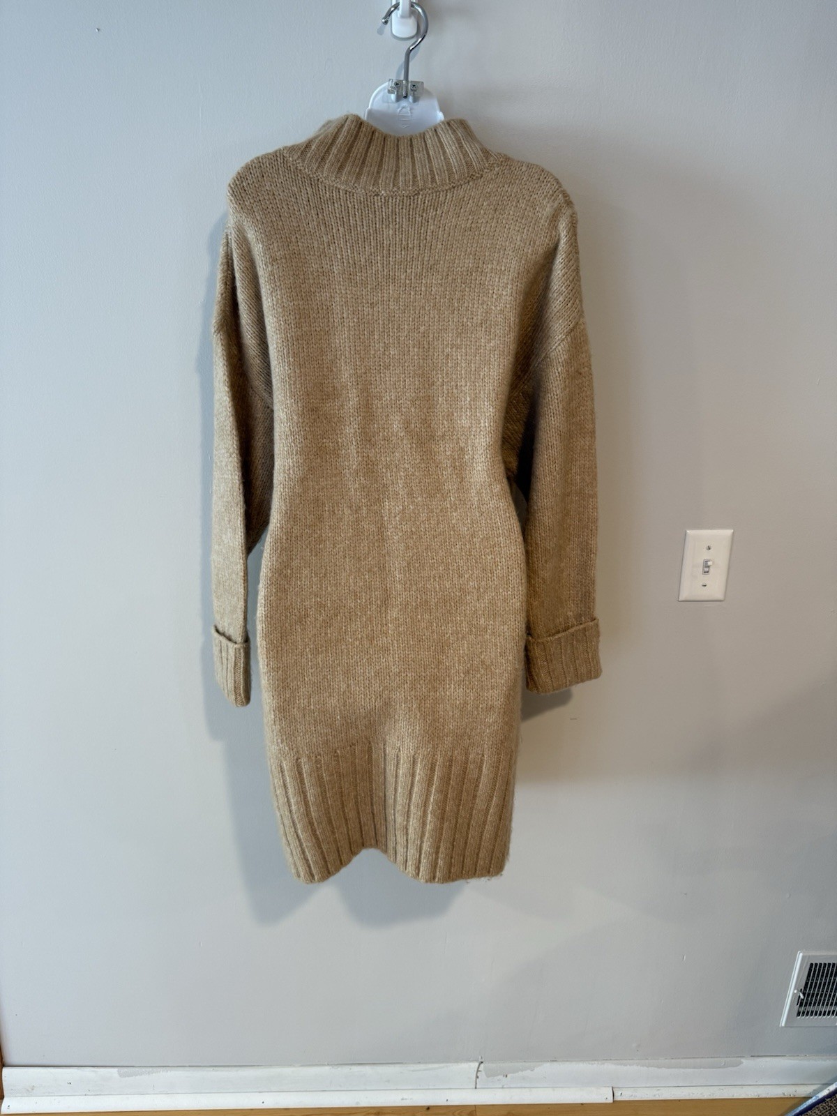Express - Camel Colored Turtle Neck Sweater Dress… - image 5