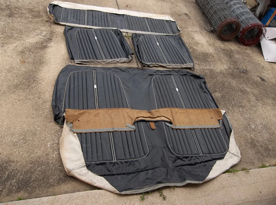 Ford Galaxie 500 390 427 1964 negro interior asientos delanteros y traseros C4AB C4AZ Foto 2 de 3