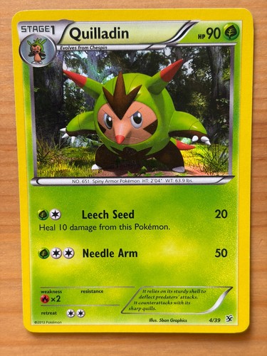 Quilladin 4/39 Sheen Holo LP - Kalos Starter Set 2013 - Pokemon TCG