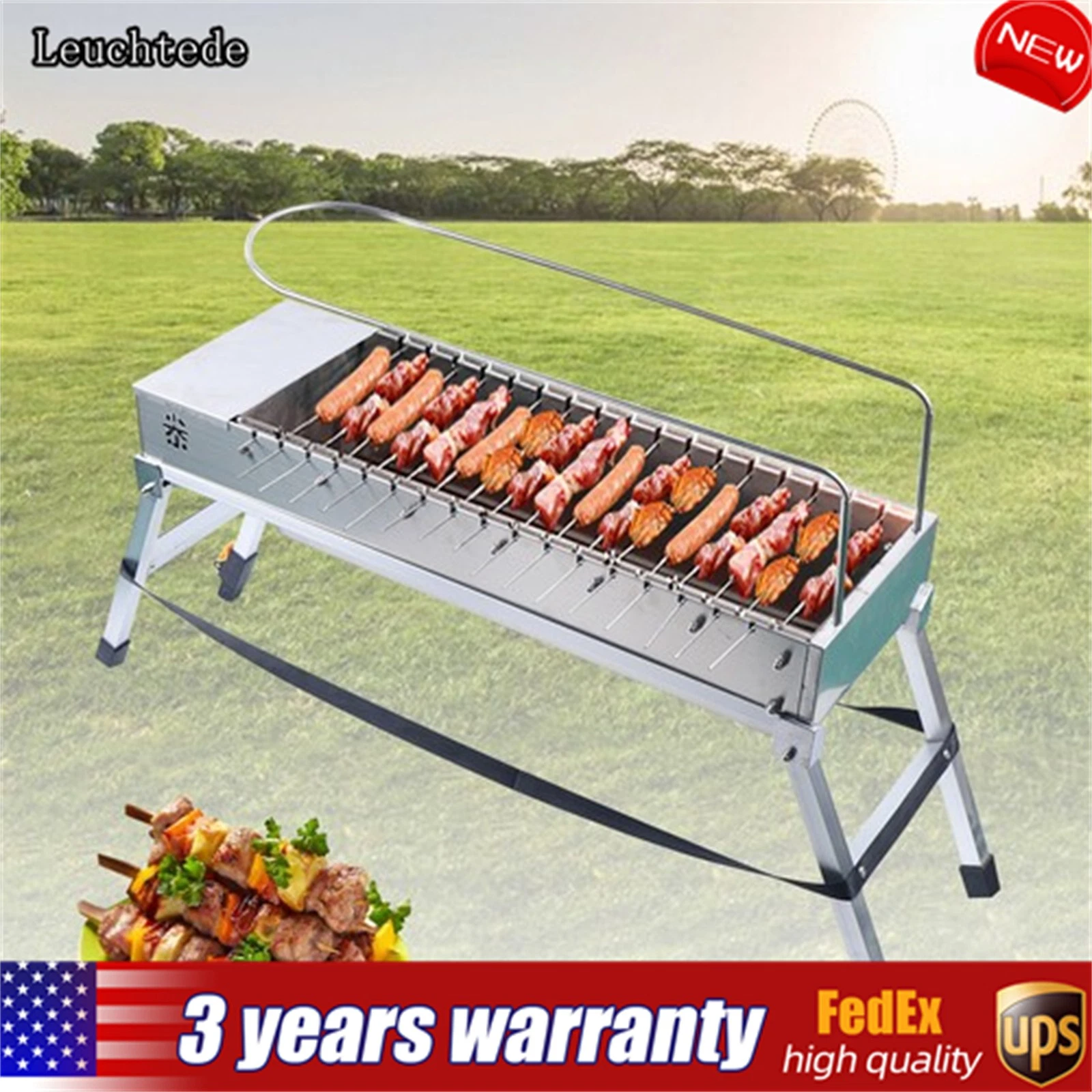 20 Skewer Automatic Rotating BBQ Barbecue Grill Attachment Rack with USB port