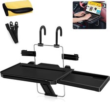 Car Steering Wheel Tray, Foldable Hanging Rear Headrest Tray with Expandable Tra