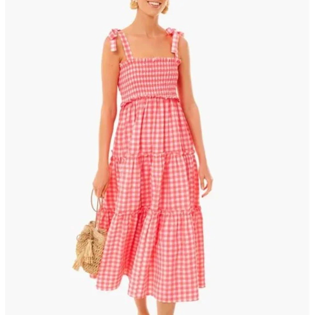 Tuckernuck Pomander Place Nellie Large Smocked Tiered Pink Dress Prairie Cottage