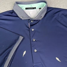 Greyson Polo Shirt Mens XXL Maltese Blue Skysail Print Performance Golf Stretch