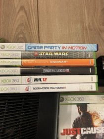 Microsoft Xbox 360 S 1439 320 GB Console Bundle 17 Games Controller Tested Black