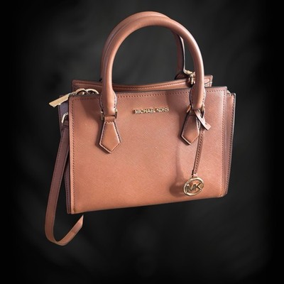 MICHAEL KORS SHEILA MEDIUM TRIPLE COMPARTMENT SATCHEL SHOULDER BAG MK BROWN LOGO