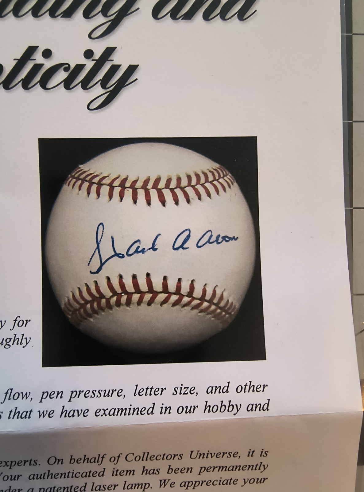 PSA DNA Hank Aaron autographed baseball SSB - Sweet Spot NM - MT 8.5 view 4