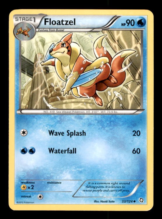 Floatzel 33/124 Uncommon Dragons Exalted Pokemon Moderately Played