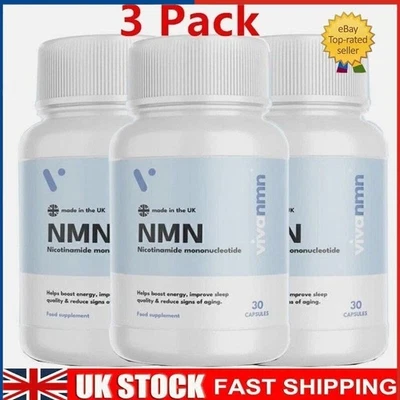 3 PACKS Vivanmn Pure NMN | 500mg Capsules Boosted Energy, Enhanced Sleep 30-UK!!