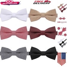 Elegant 6-Pack Pre-Tied Bow Ties Set for Men and Boys - Perfect for Any Occasion