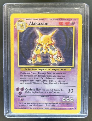 1999 Pokemon Unlimited Alakazam Rare Holo #1/102