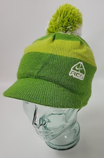 Nike ACG Green Stripe Knit Hat Beanie Cap w. Pom Pom