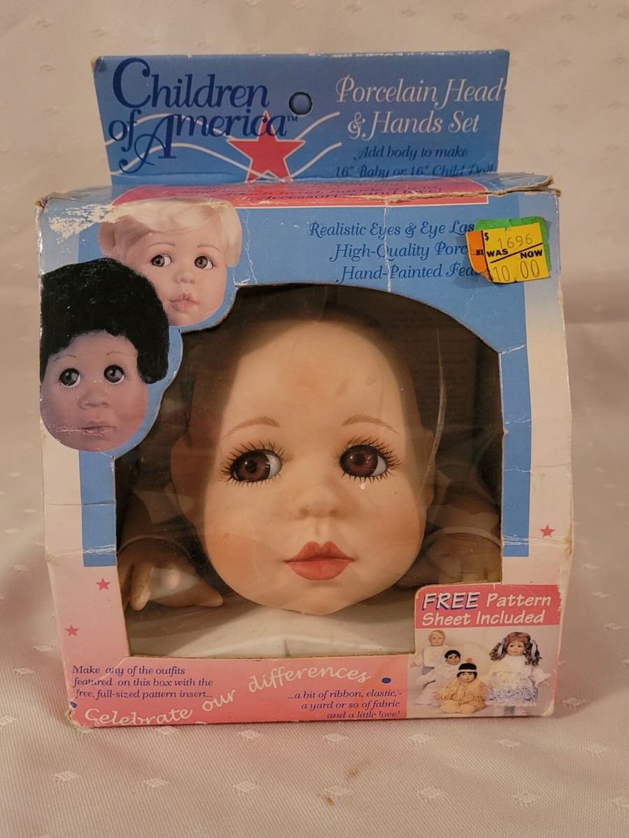 Fibre Craft Children of America Porcelain Head Hands Set Doll Vintage