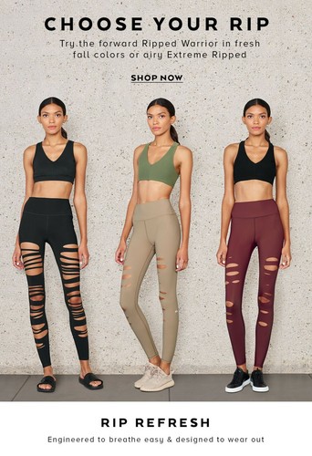 ALO Yoga Ripped Warrior Leggings Maroon 