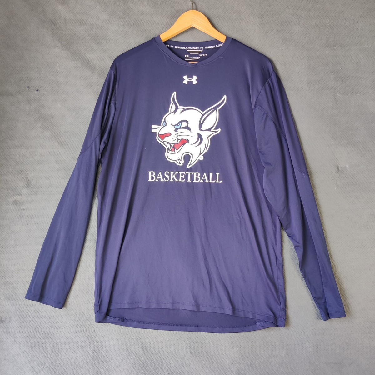 Under Armour Shirt Men's Size L Wild Cat Basketball Long Sleeve