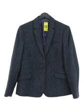 Harris Tweed Women's Blazer Uk 14 Blue Wool With Viscose Overcoat