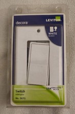 Pair of Leviton Decora 15a White Switch with Plate 5671