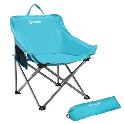 VILLEY Portable Folding Camping Chair Beach Chair Outdoor Lawn Lightweight Chair