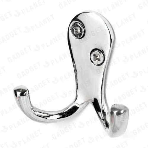 CHROME Twin Double Robe Coat Hooks Door Bathroom Bedroom Dress Clothes Hangers eBay