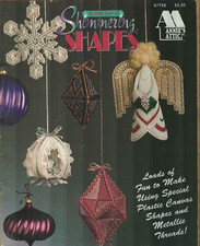 USED SHIMMERING SHAPES CHRISTMAS 12 ORNAMENTS ANNIES PLASTIC CANVAS PATTERN BOOK