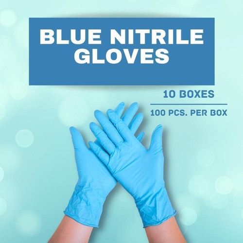 Small 3 Mil Textured Blue Nitrile Powder Free Gloves 1000 Pieces - Picture 3 of 7