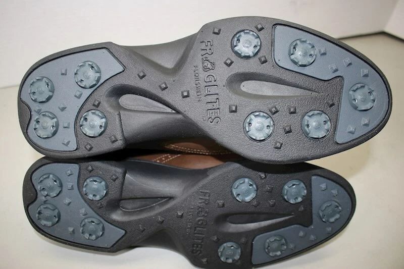 Zapatos de golf Florsheim Frog Lites talla 9,5 M tacos cuero marrón PGA NUEVOS CON ETIQUETAS para hombre Foto 4 de 4