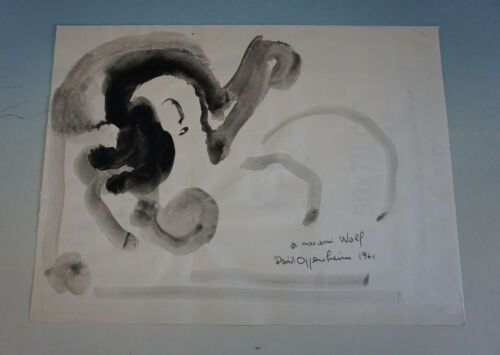 Watercolor David Oppenheim Abstract Composition 1971 (0421-137) - Picture 1 of 2