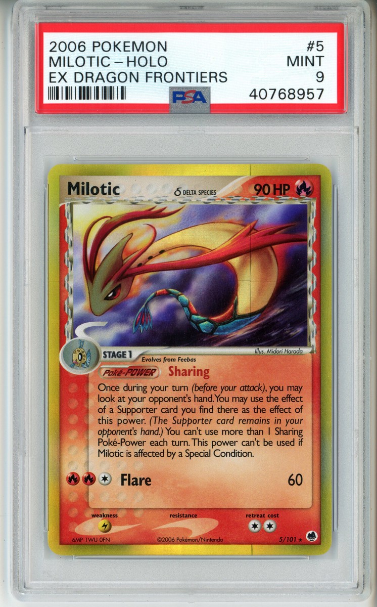 2006 POKEMON EX DRAGON FRONTIERS MILOTIC #5 REVERSE HOLO PSA 9