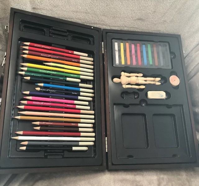 Artist Loft Paint Box Set Crayons Pencils Multi Color W Poseable Figure
