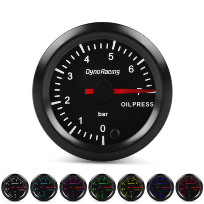 2'' 52mm Universal Car Pointer 7 Colors LED Bar Oil Pressure Gauge Meter + Sensor