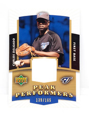 CARLOS DELGADO /165 GOLD JERSEY RELIC ~ 2005 UPPER DECK / PEAK PERFORMERS #PP-CD