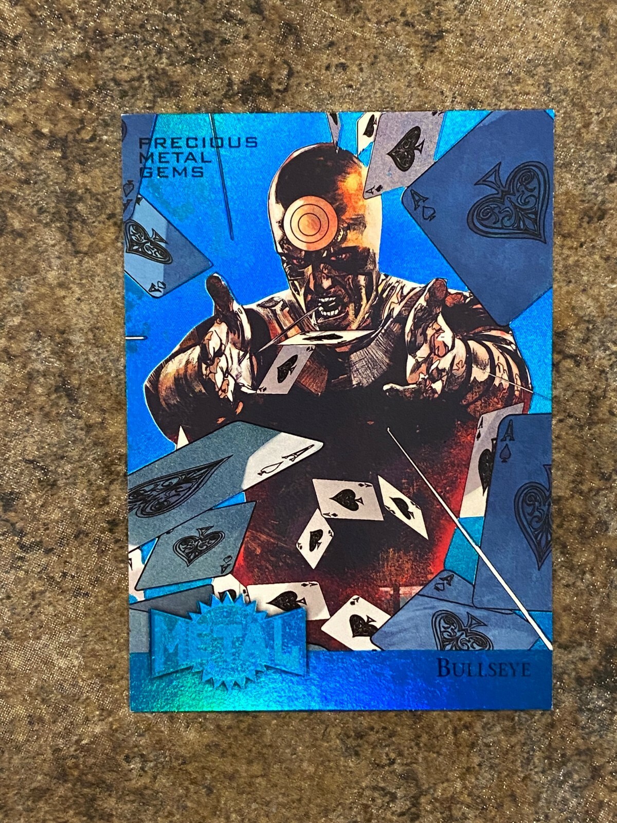 2015 Marvel Fleer Retro PMG Metal Blue #06 #6 BULLSEYE #8/50💥💥💥💥VHTF