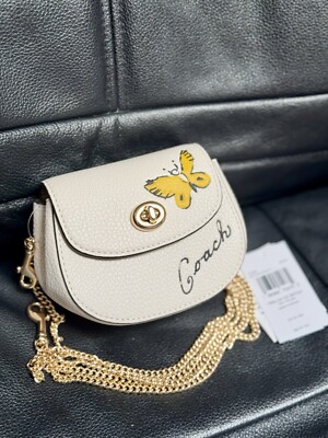 NWT Coach CAM82 Turnlock Card Case With Sketch Butterfly Bye Bye