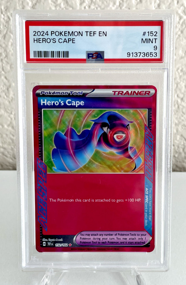 2024 Pokemon Temporal Forces HERO'S CAPE #152 Holo PSA 9 Mint